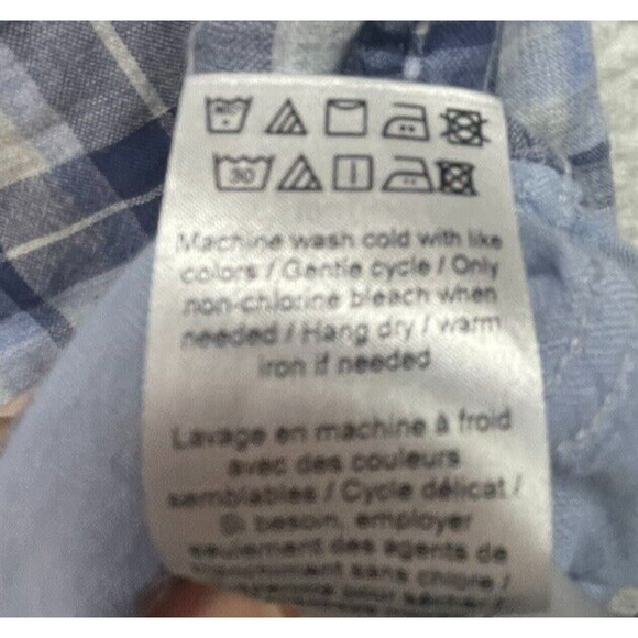 UNTUCKit Blue and Gray Plaid Casual Button Down Shirt - Picture 5 of 10